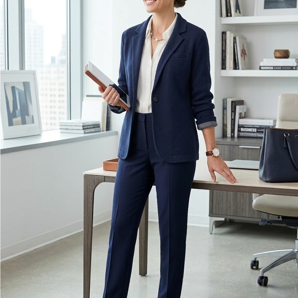 Catherine Classic Navy Blue Casual Blazer